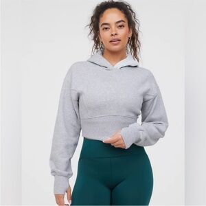OFFLINE by Aerie Women's Cropped Hoodie in Gray, Size Small